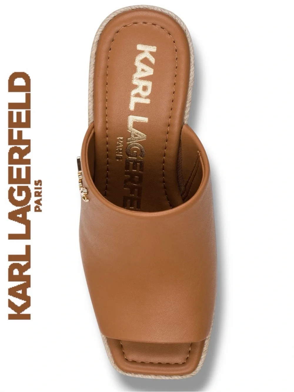 Karl Lagerfeld Paris Women's Corissa Espadrille Platform Wedge Mules Size 9.5